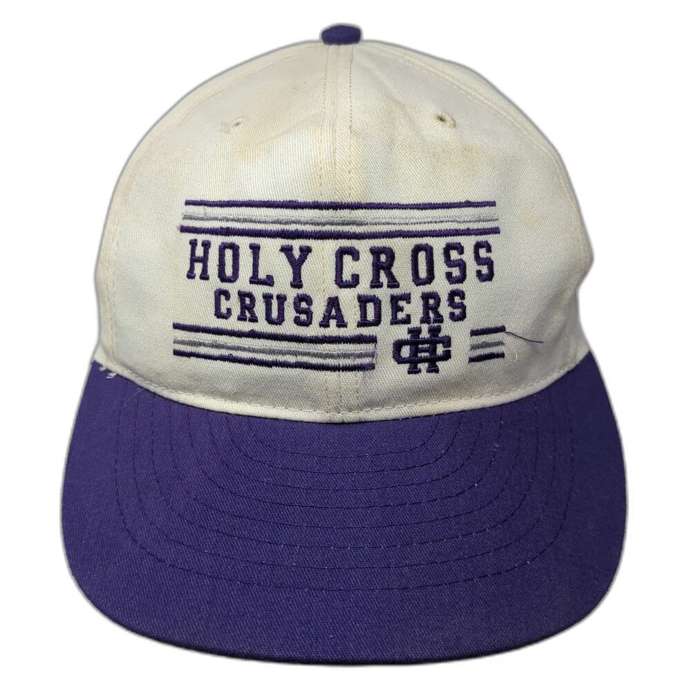 University Square Holy Cross Crusaders Snapback Hat White One Size USA Green